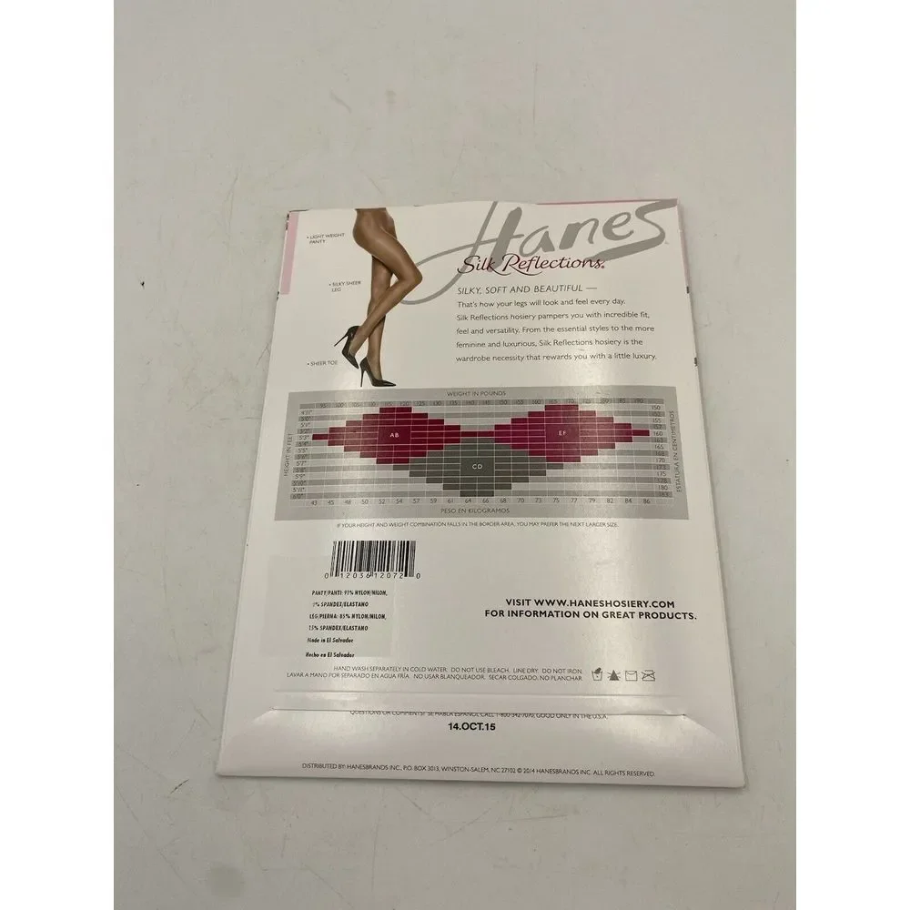 Hanes Silk Reflections Silky Sheer‎ #715 Non Control Top Barely Color Size AB